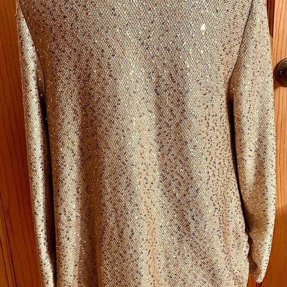 St John Gold Textured Blazer Size Small Modest Church Glam Gift Old Money Preppy - Picture 6 of 16